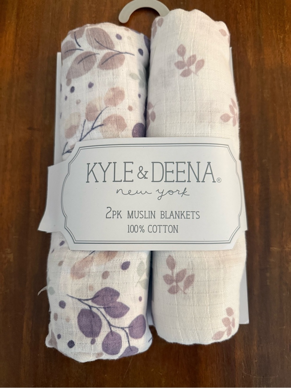 Kyle & Deena Pink Floral 2-Pack Muslin Baby Blankets